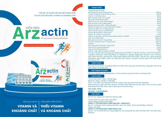 Arzactin - Bổ sung vitamin & khoáng chất